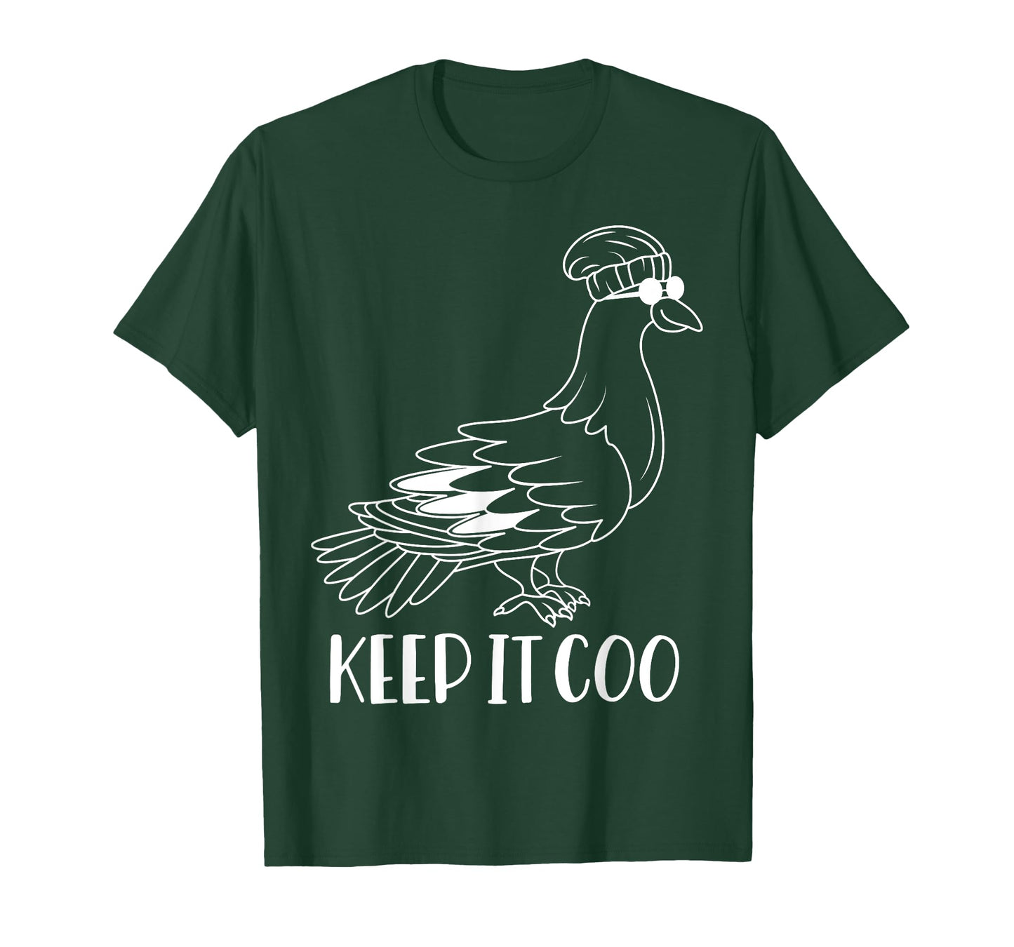 Hipster Pigeon - Keep it Coo Funny Cool Pigeon T-Shirt