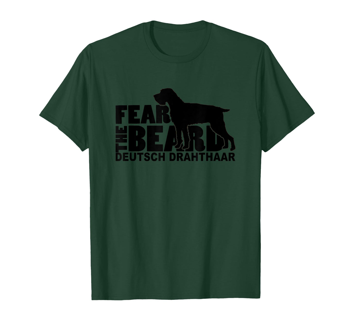 Dog Lover T-Shirts by Traciwithani - Fear the Beard Deutsch Drahthaar Unisex Adults Grey T-Shirt