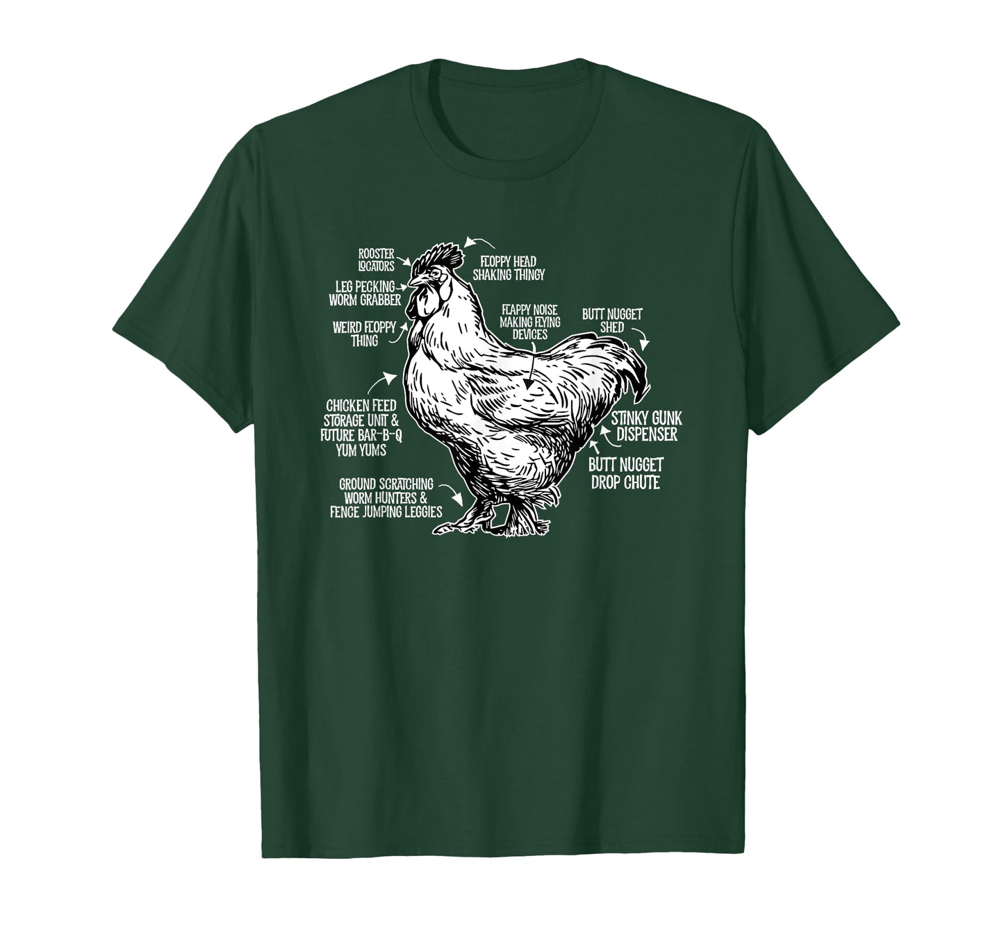 Chicken Anatomy Art Funny Farm Chicken Coop T-Shirt