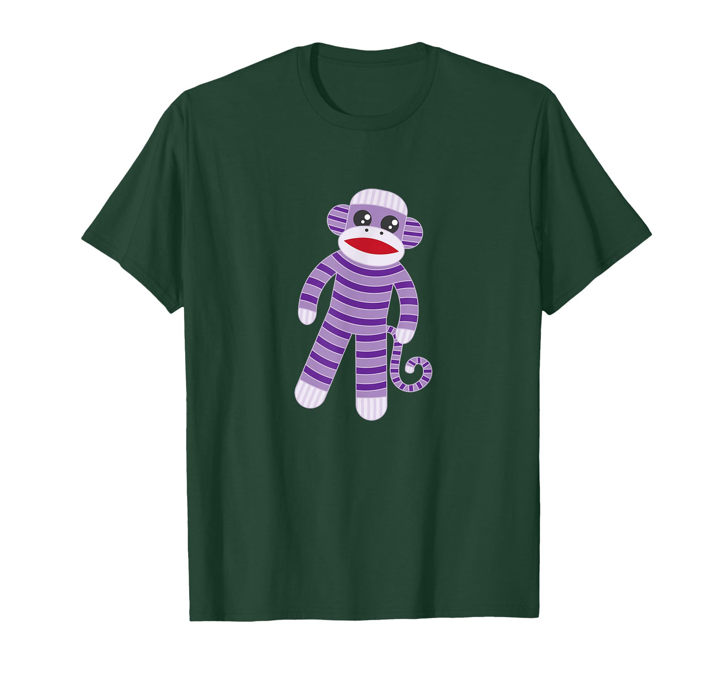 Cute Purple Striped Sock Monkey T-Shirt T-Shirt