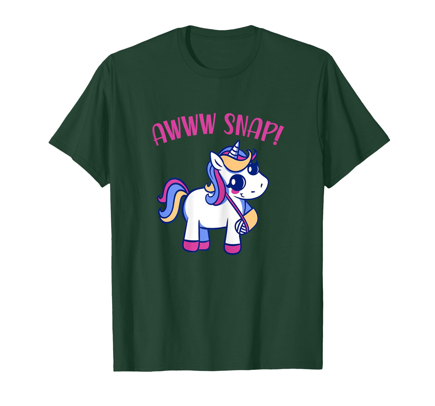 Unicorn Broken Arm Awww Snap for Girls T-Shirt