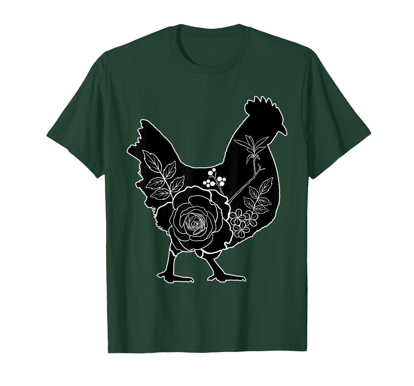 Chickens Floral Pattern Chicken Farmer Flowers Graphic Farm Rooster T-Shirt