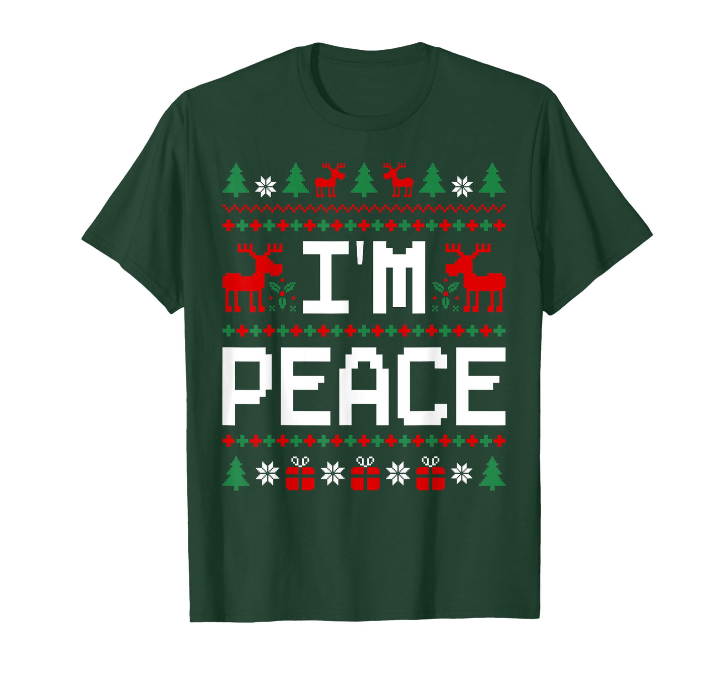 Couples Ugly Christmas Sweaters I Come In Peace I'm Peace T-Shirt