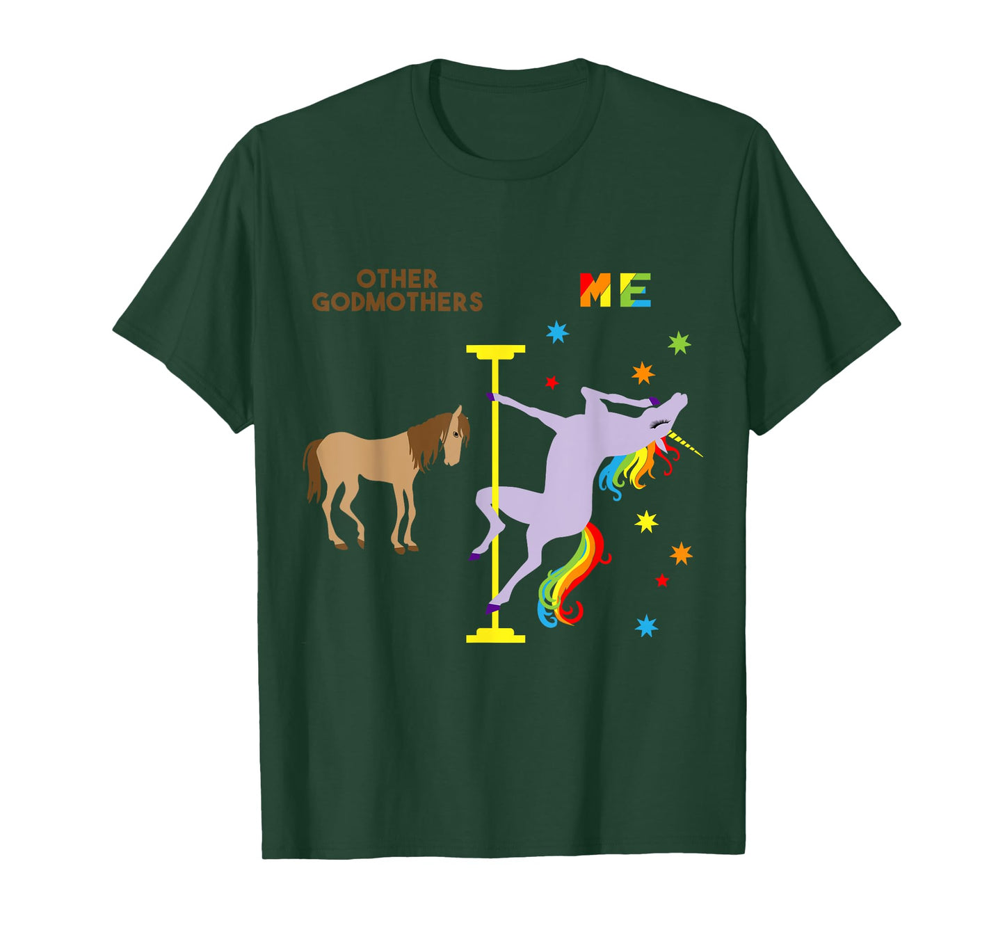 Funny Gift for Godmother Cute Rainbow Unicorn Shirt T-Shirt