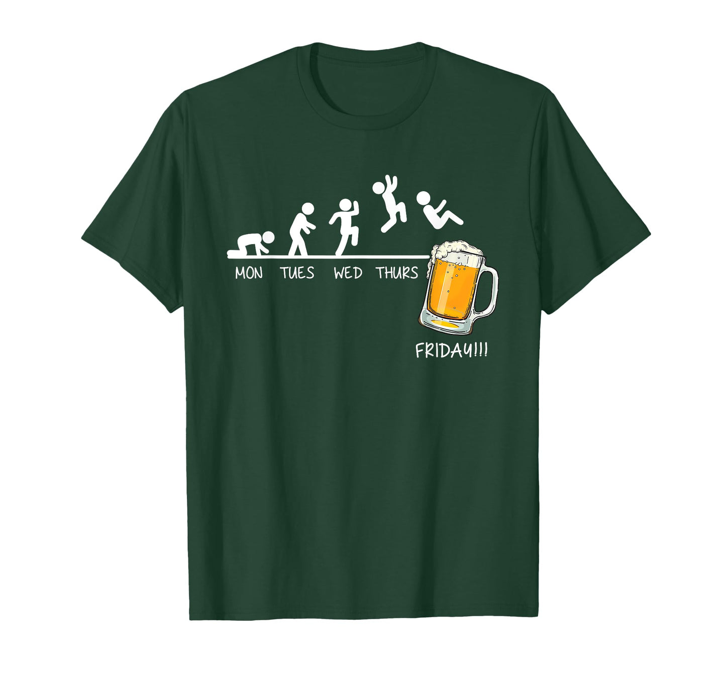 Funny Stickman Jumping Beer Days Of Week Friday Drink Beer T-Shirt