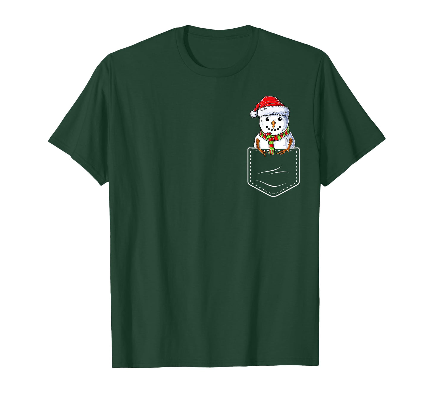 Funny Snowman In Pocket Christmas Kids Boys Girls Xmas T-Shirt