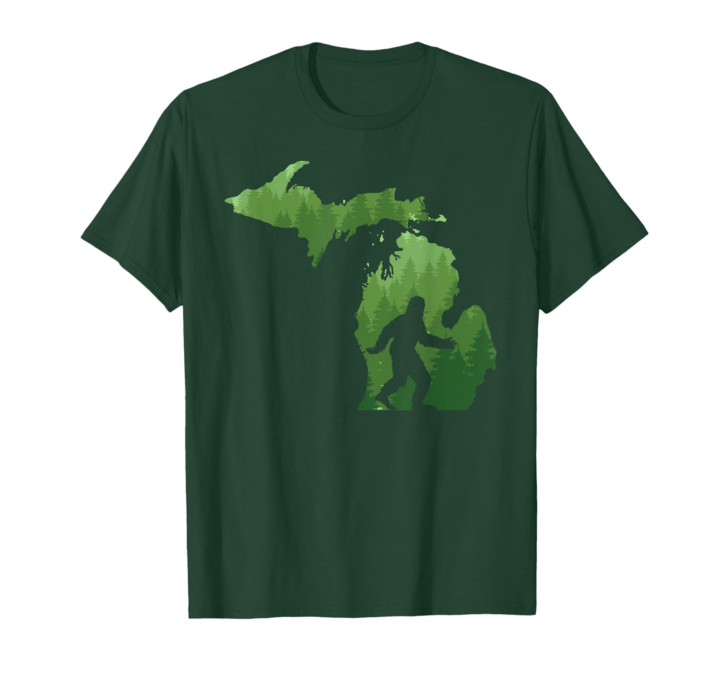 State of Michigan Map Bigfoot Shirt Funny Sasquatch Gift T-Shirt