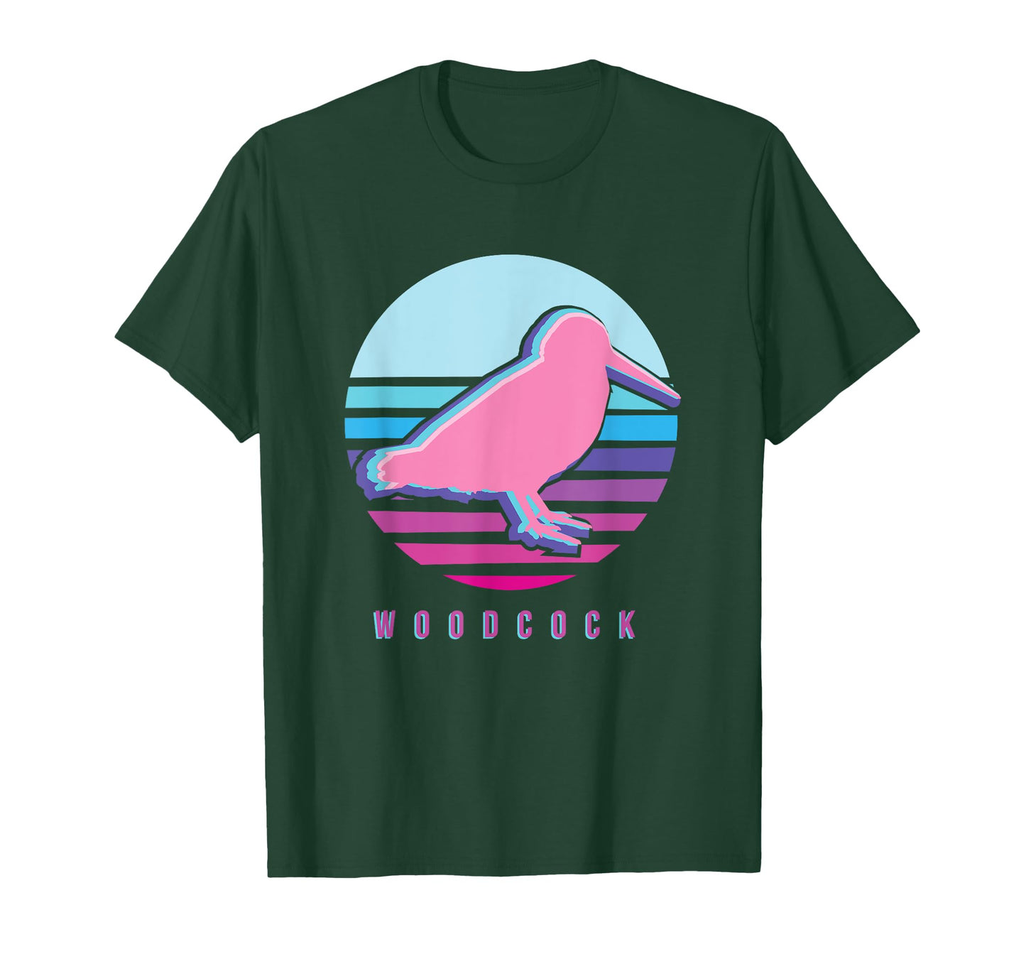 American Woodcock Bird Retro Vaporwave Unique Birding Gift T-Shirt