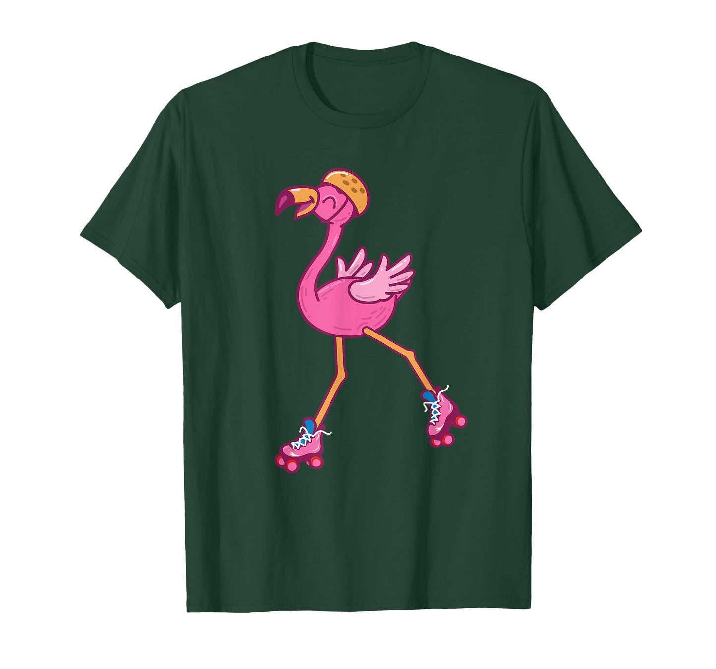 Skater Flamingo - Cute Flamingo Lover Roller Skating T-Shirt