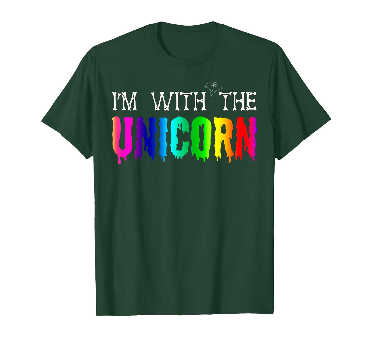 I'm With Unicorn Funny Rainbow Couple Halloween Cosplay T-Shirt