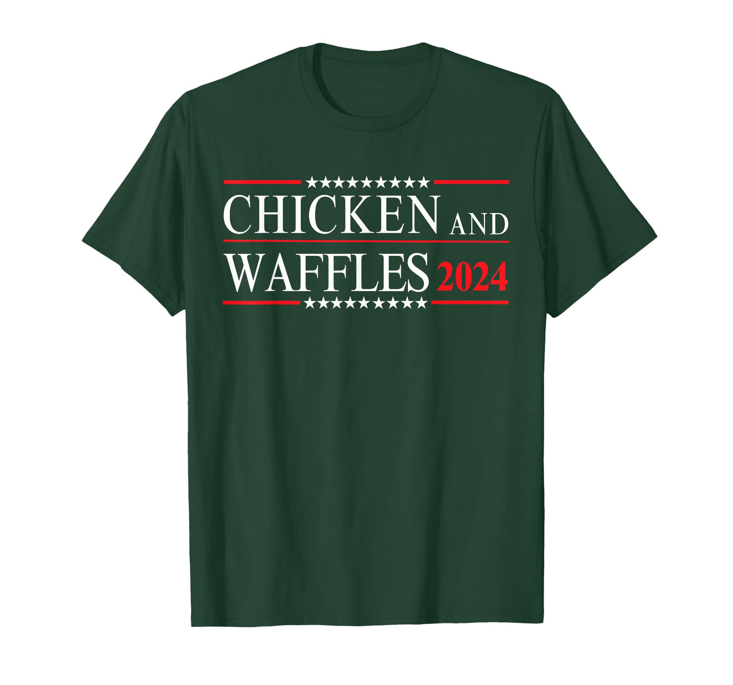 Chicken and Waffles 2024 Food Junkie Political Election T-Shirt