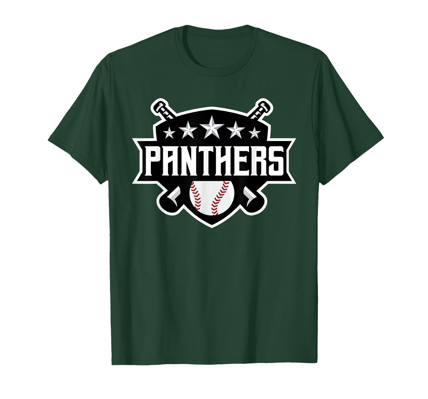 Panthers Baseball Sports Game Day Spirit Print Stars Mom Dad T-Shirt