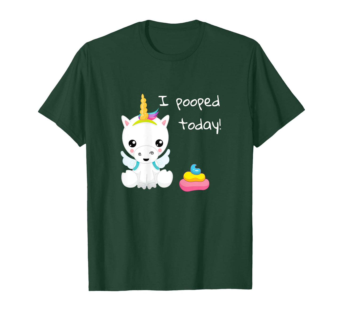 I pooped today cute white unicorn T-shirt T-Shirt