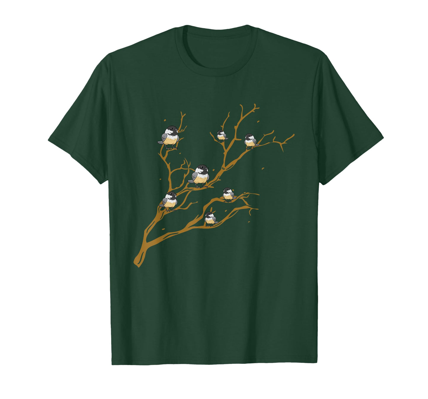 Chickadees On Branch Bird Birding T-Shirt