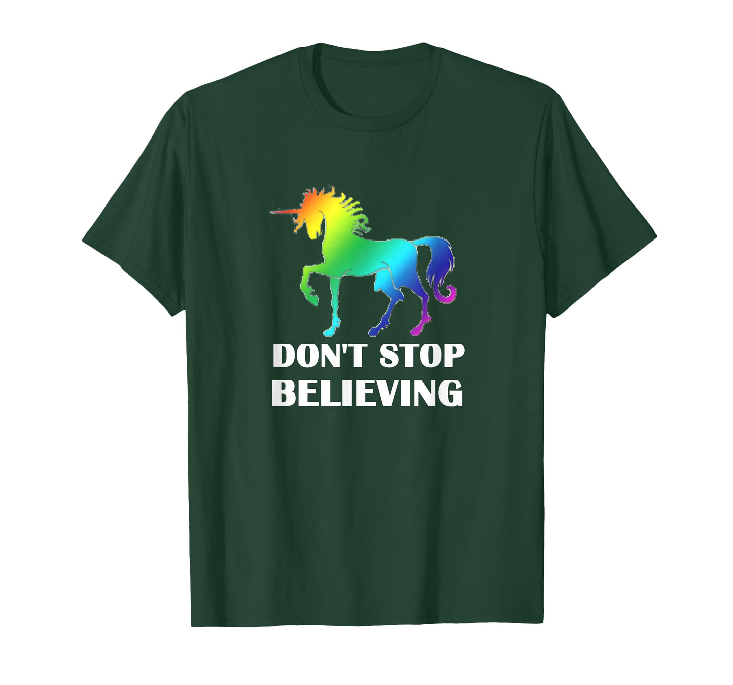 Rainbow Pride LGBTQ Unicorn Don't Stop Believing T-Shirt