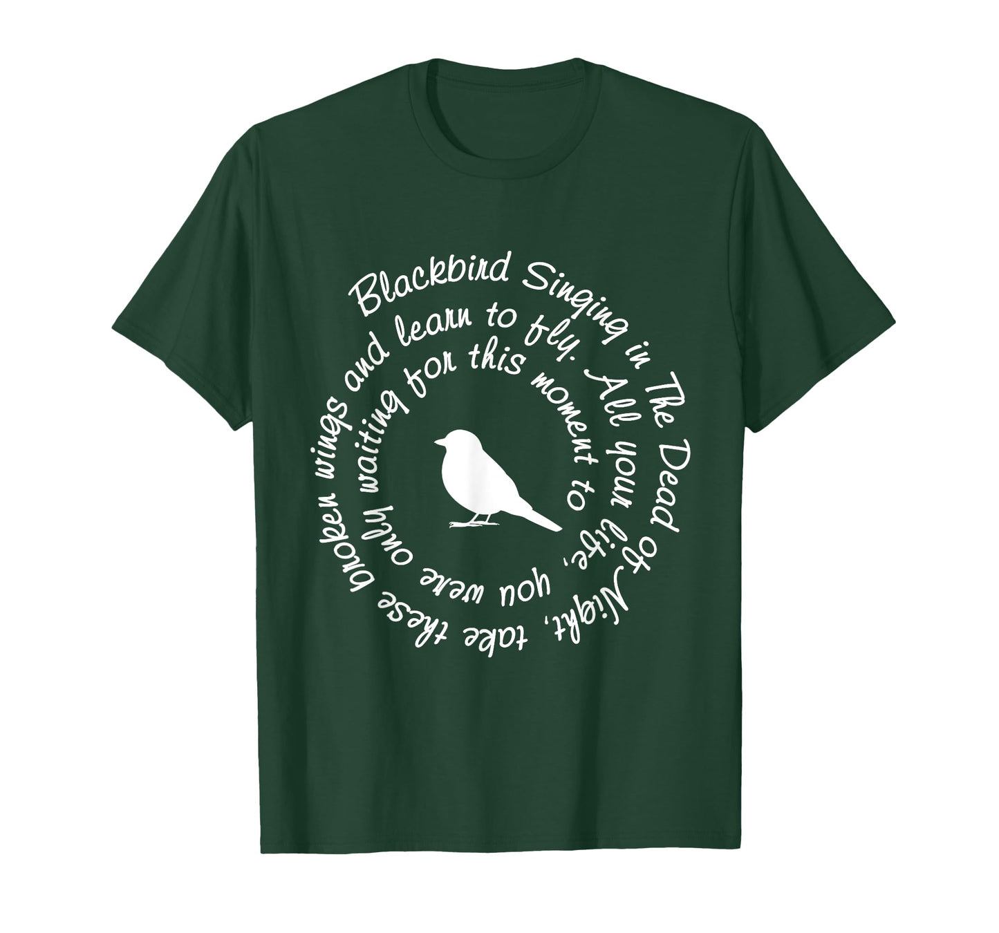 Blackbirds Singing In The Dead Of Night Vintage Retro Birds T-Shirt