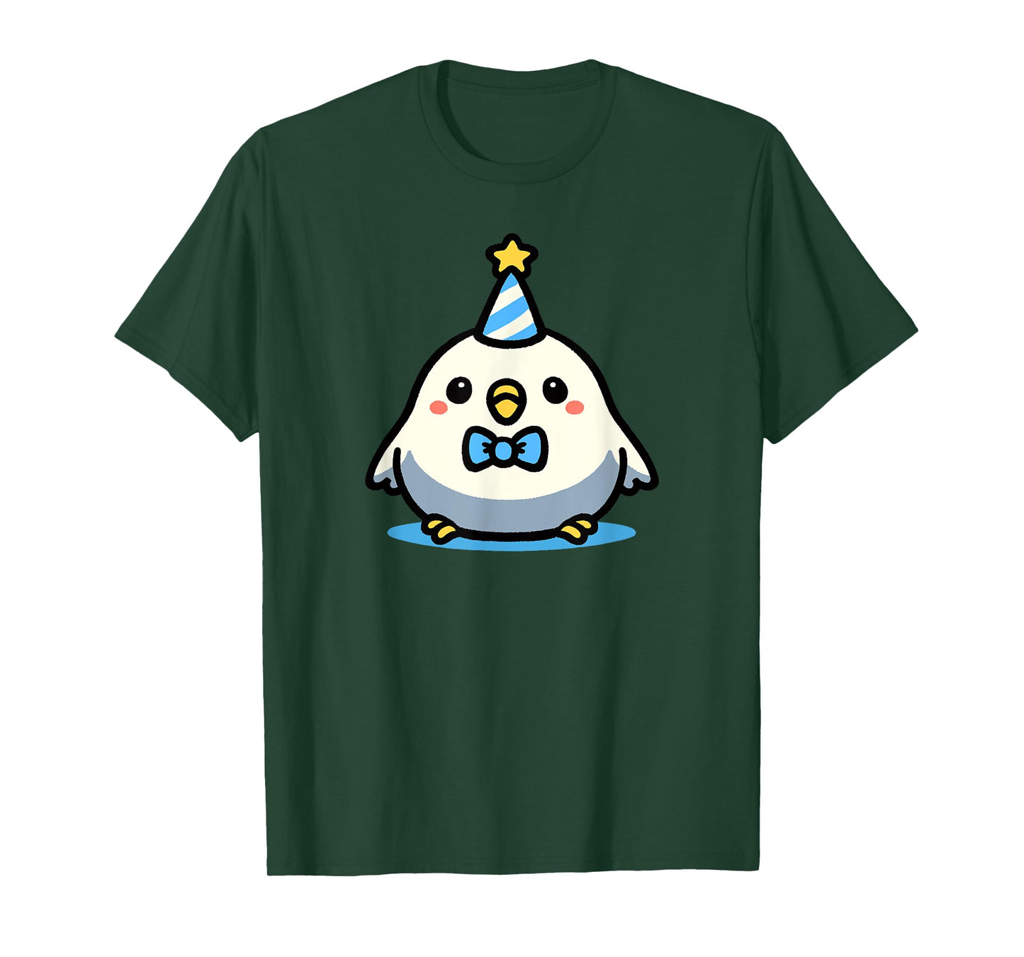 Kawaii Party Budgie Art Cute Parakeet Doodle T-Shirt