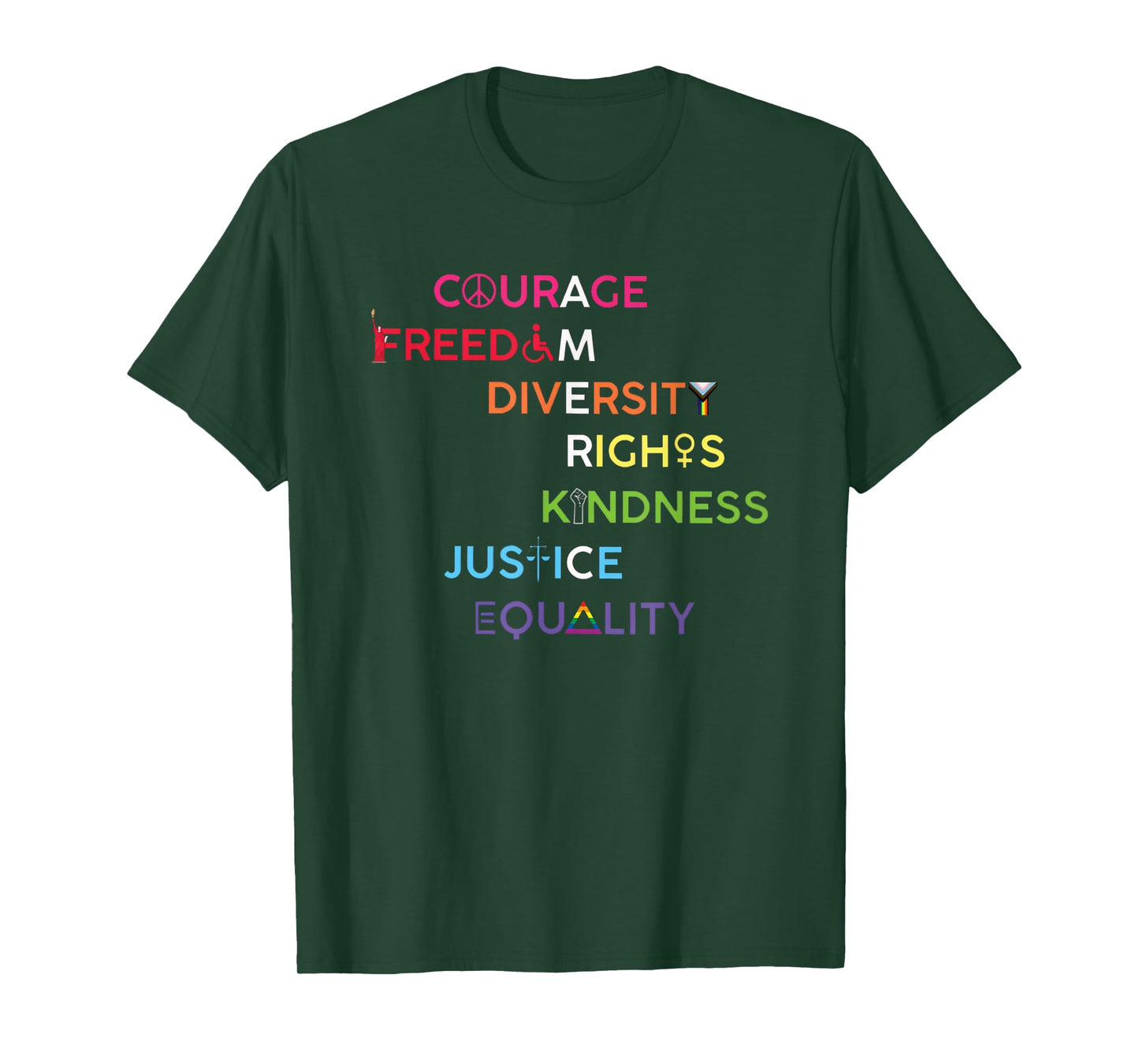 america courage freedom diversity human rights T-Shirt