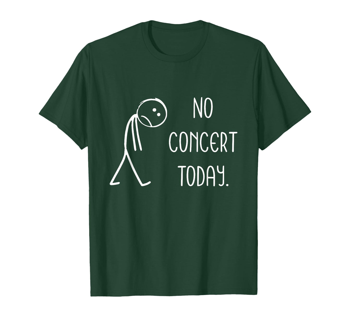 Sad Stick Figure Music Concert Lovers - No Concert Today T-Shirt