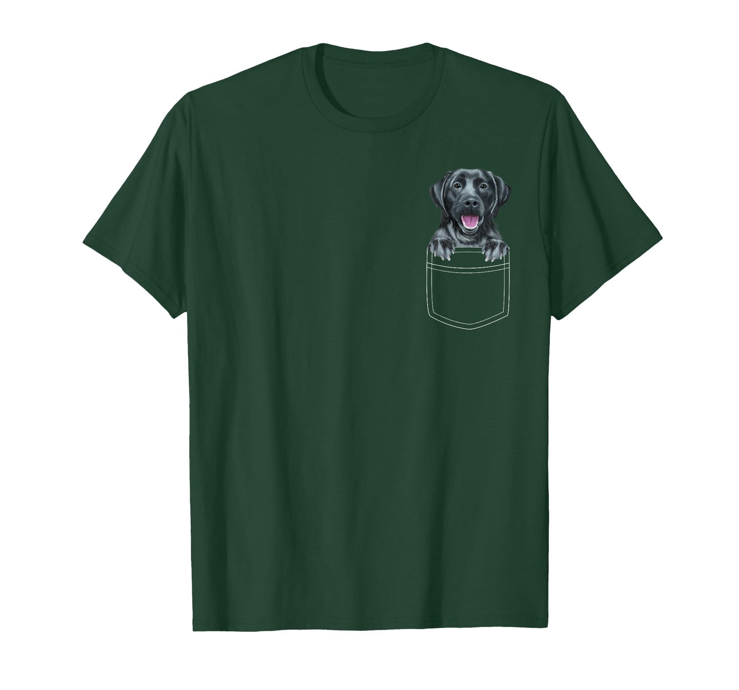Black Labrador Retriever Dog In Pocket Funny Dog Lover Men Women Girls Kids T-Shirt