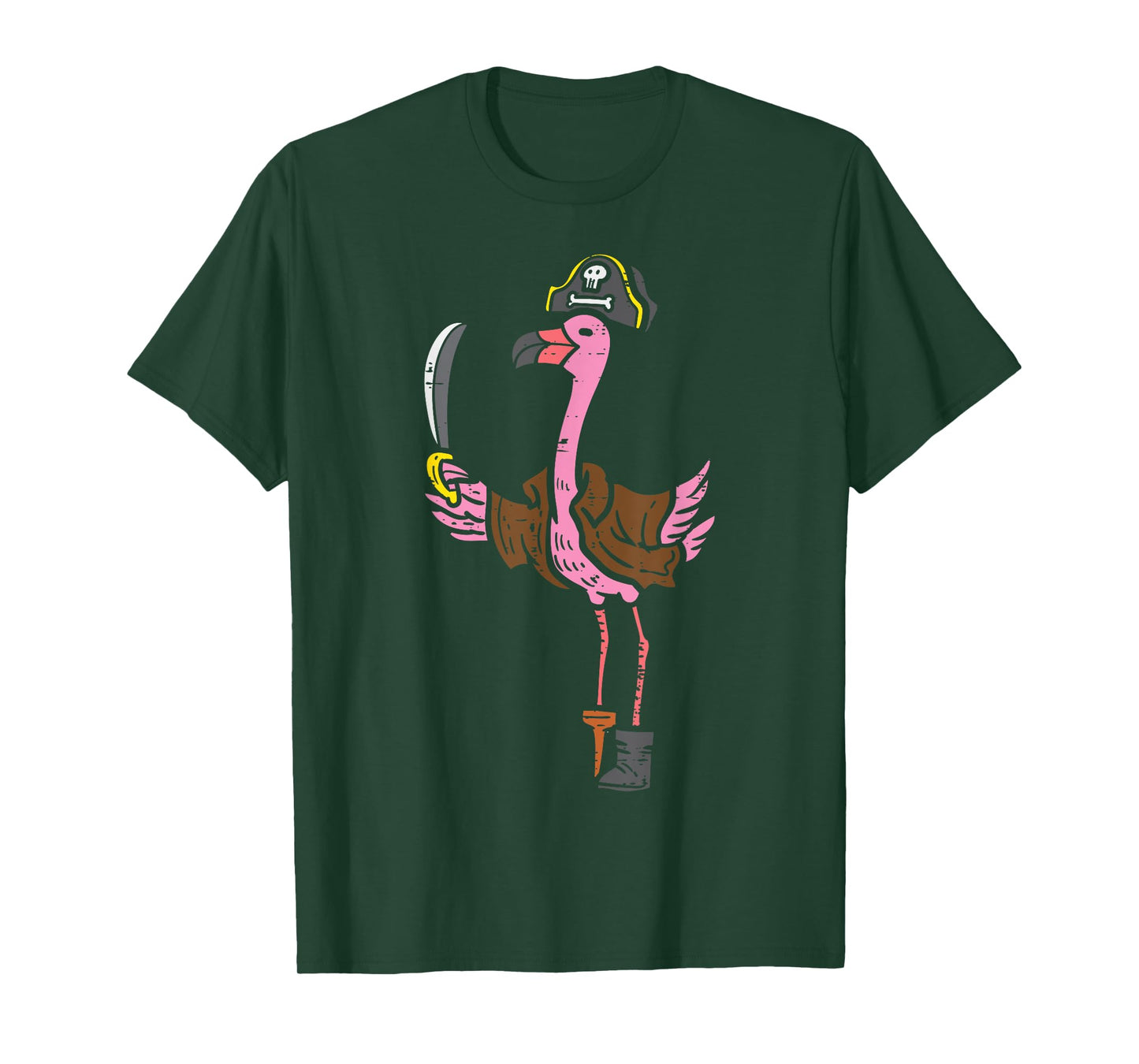 Flamingo Pirate Animal Bird Flamingoween Halloween Women T-Shirt