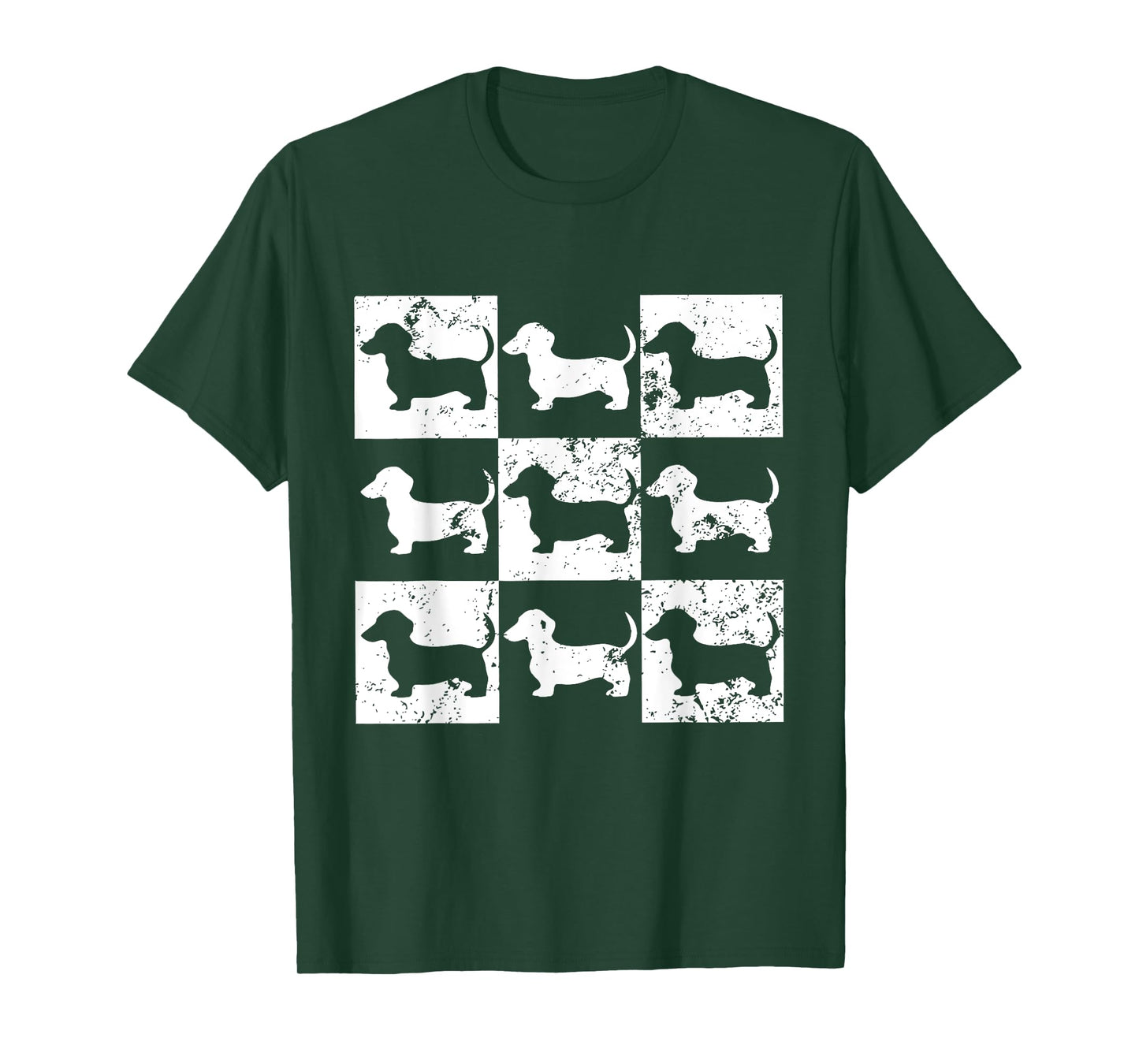 Dachshund Checkerboard Tee - Weiner Dog Lovers Dachshund T-Shirt