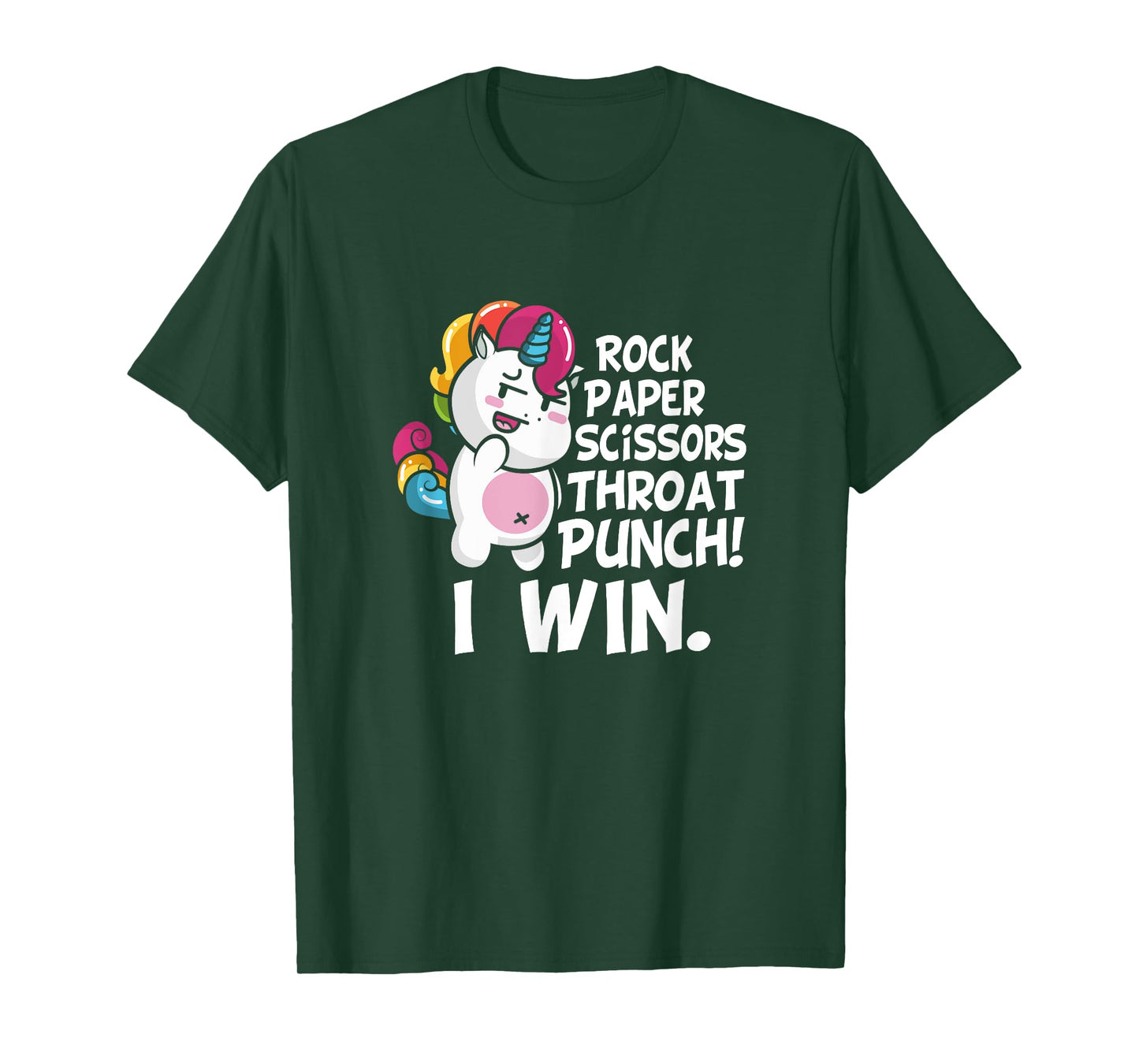 Rock Paper Scissors Throat Punch I Win Unicorn Outfit T-Shirt