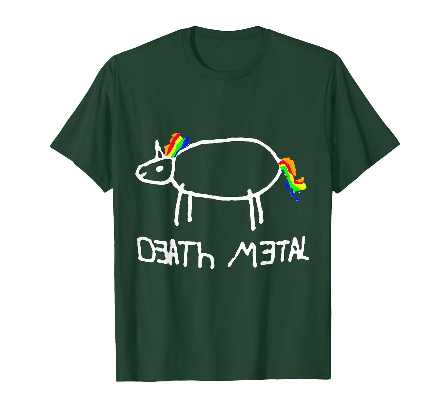 Unicorn Death Metal/ Heavy Metal Black Metal Fun Design T-Shirt