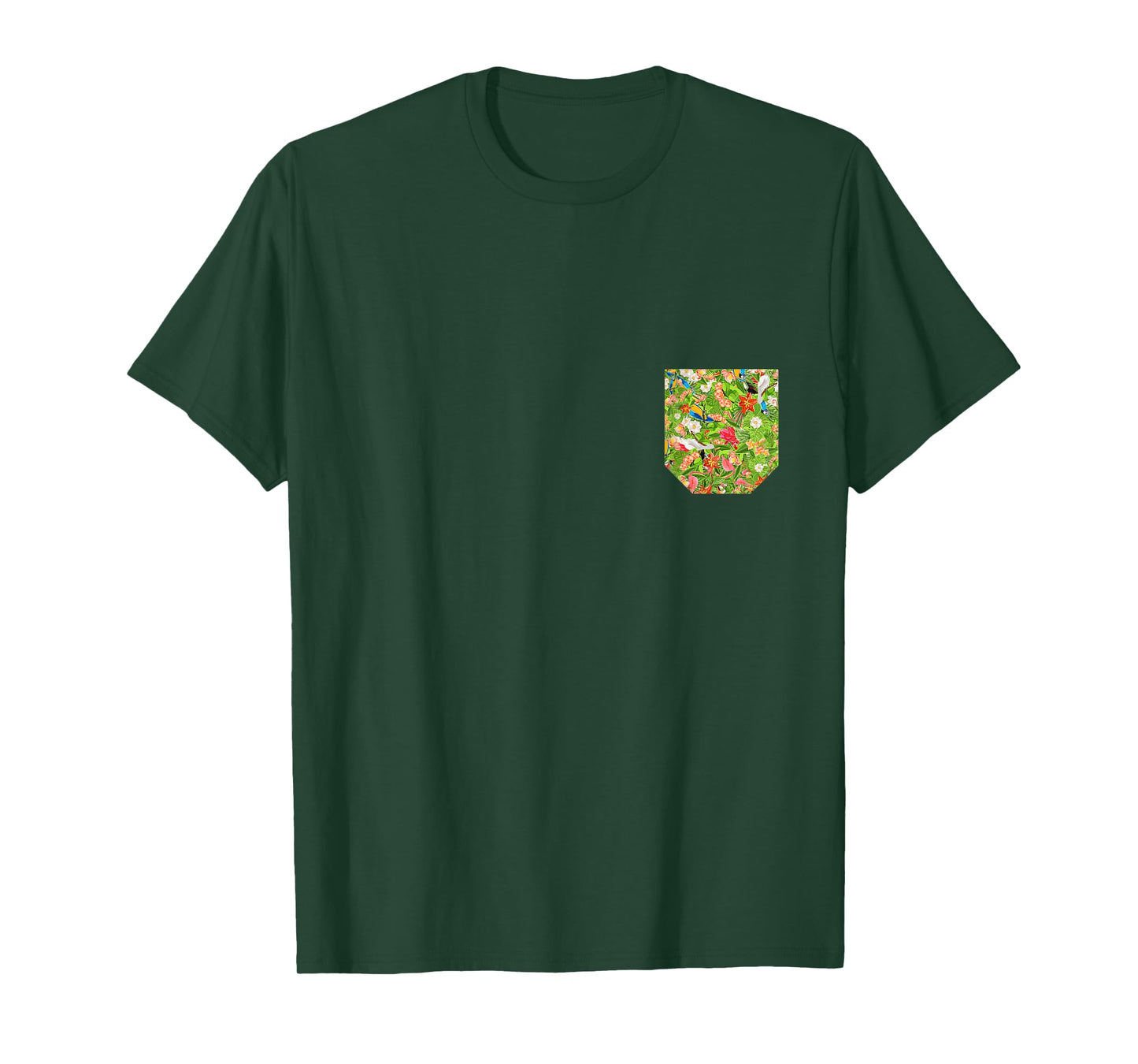 Pocket Tee | Tropical Bird Hawaiian Theme T-Shirt