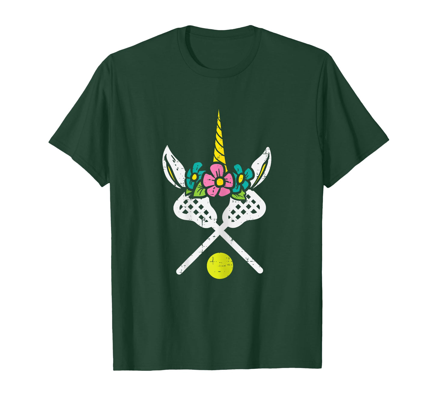 Unicorn Head Lacrosse Funny Lax Sports Women Kids Girls T-Shirt