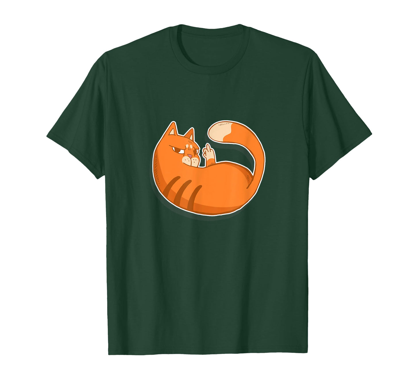 Cute Tabby Cat - Flipping Bird- T-Shirt for Men Women