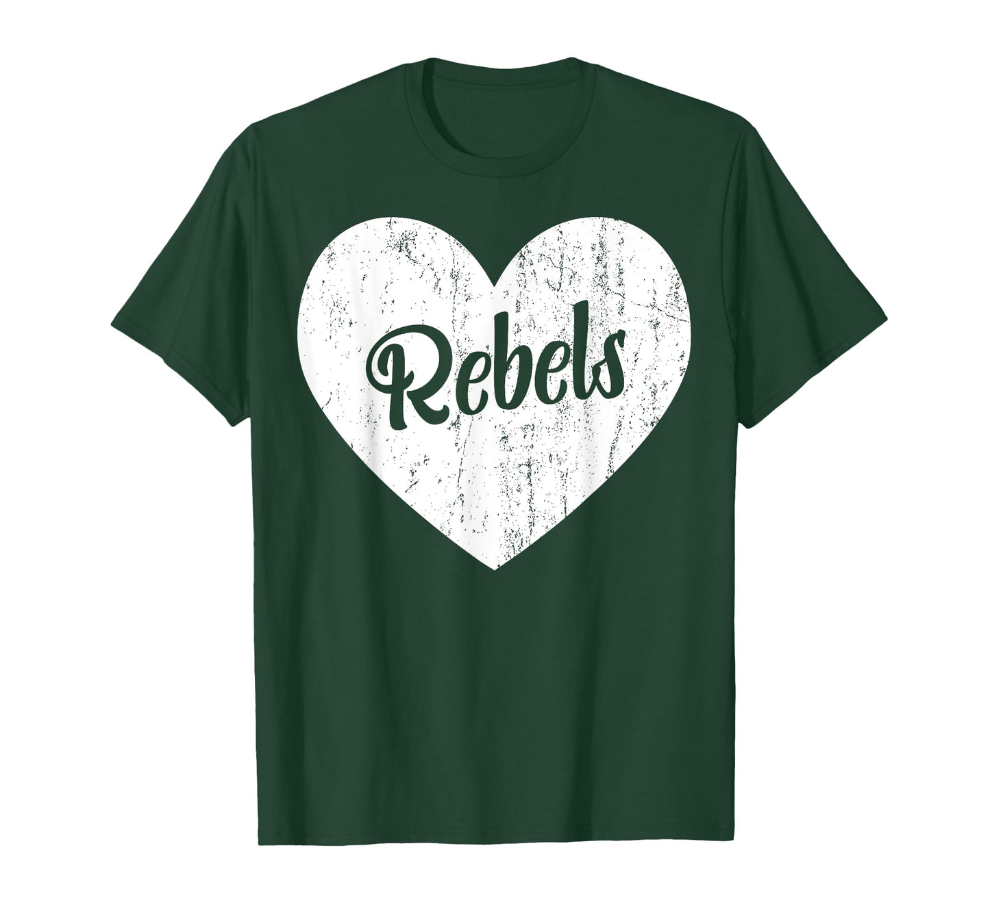 Rebels School Sports Fan Team Spirit Mascot Cute Heart Gift T-Shirt