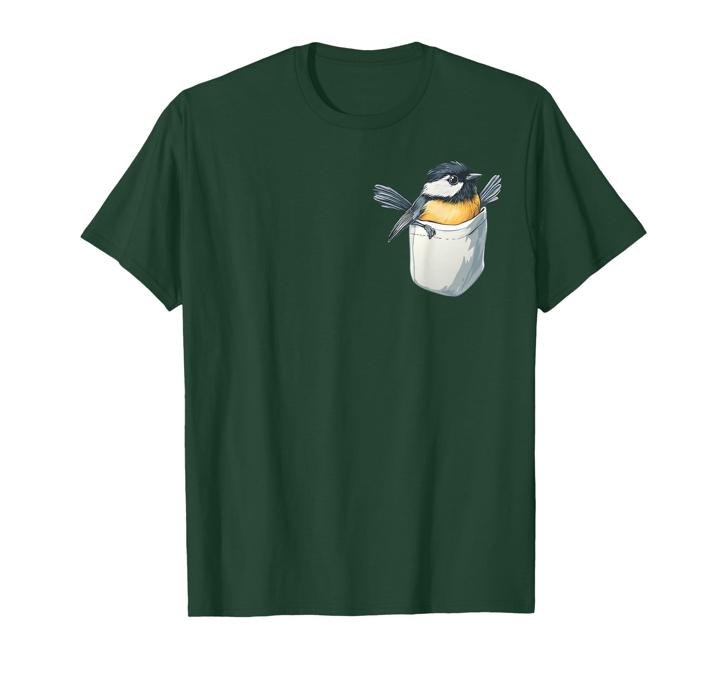 Chickadee Pocket Cute Bird In Shirt-Pocket Chickadee T-Shirt