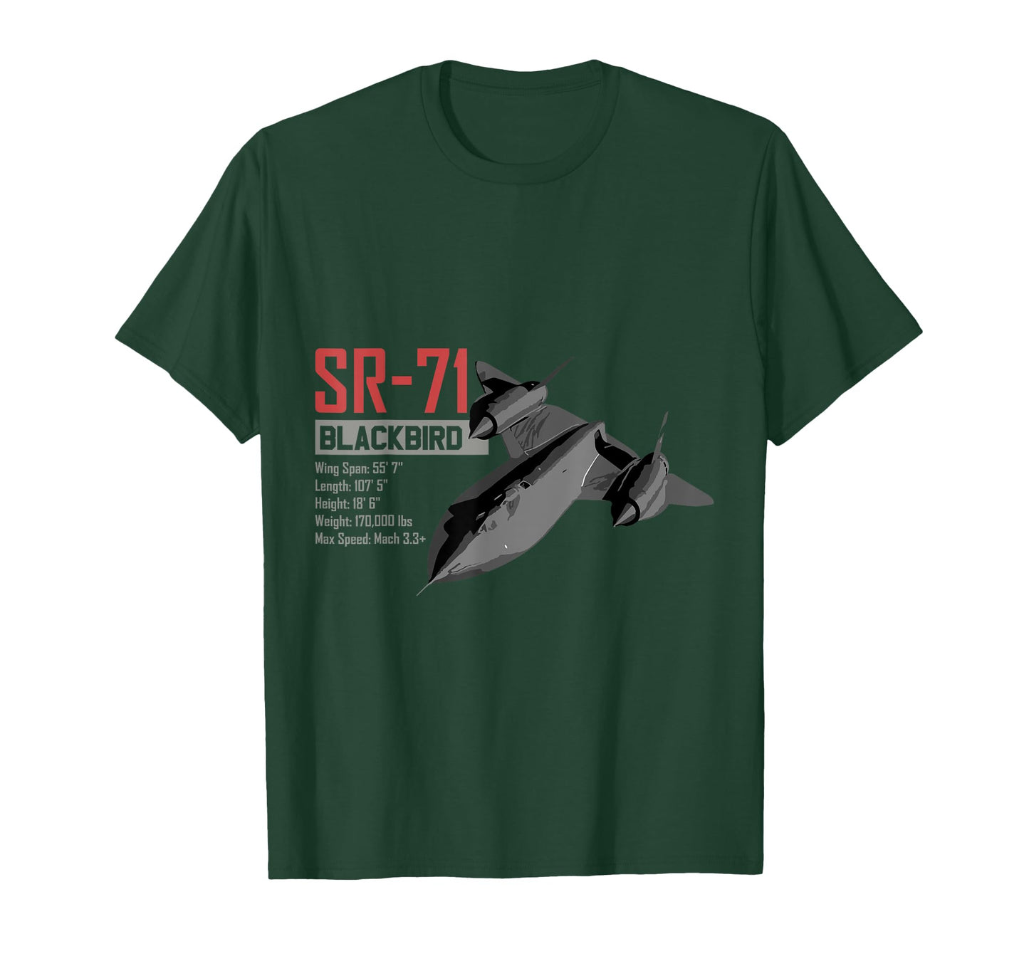 American Reconnaissance Aircraft SR71 Blackbird T-Shirt