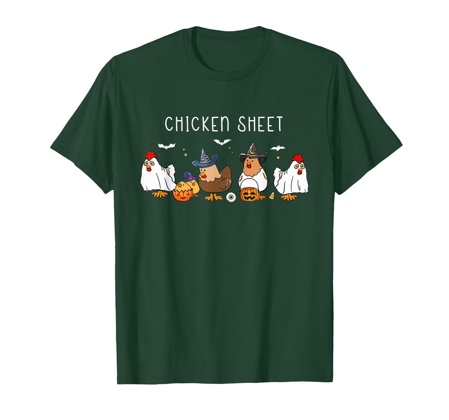 Funny Chickens Boo Ghost Farm Animal Halloween Chicken Sheet T-Shirt