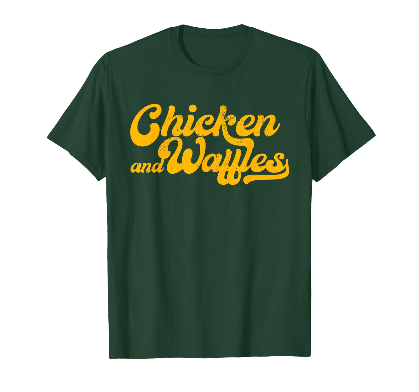 Chicken & Waffles, Funny Retro Baseball Style Foodie T-Shirt