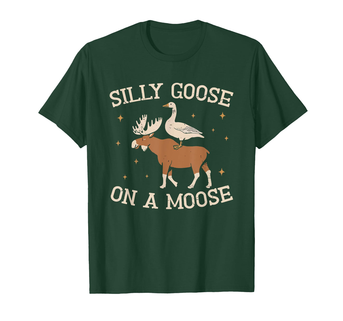 silly goose on a moose meme wildlife nature animal funny T-Shirt