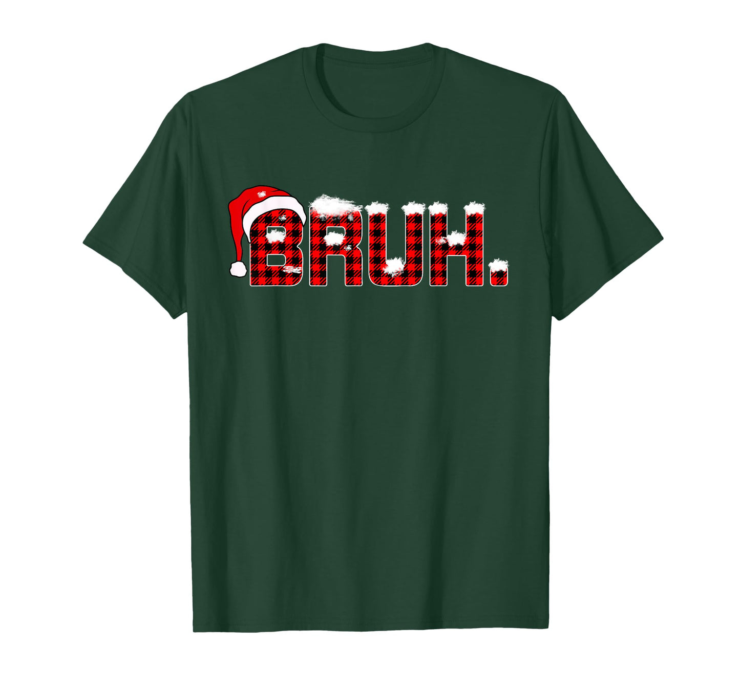 Bruh Meme Funny Christmas Plaid Teens Boys Kids Xmas Pajamas T-Shirt