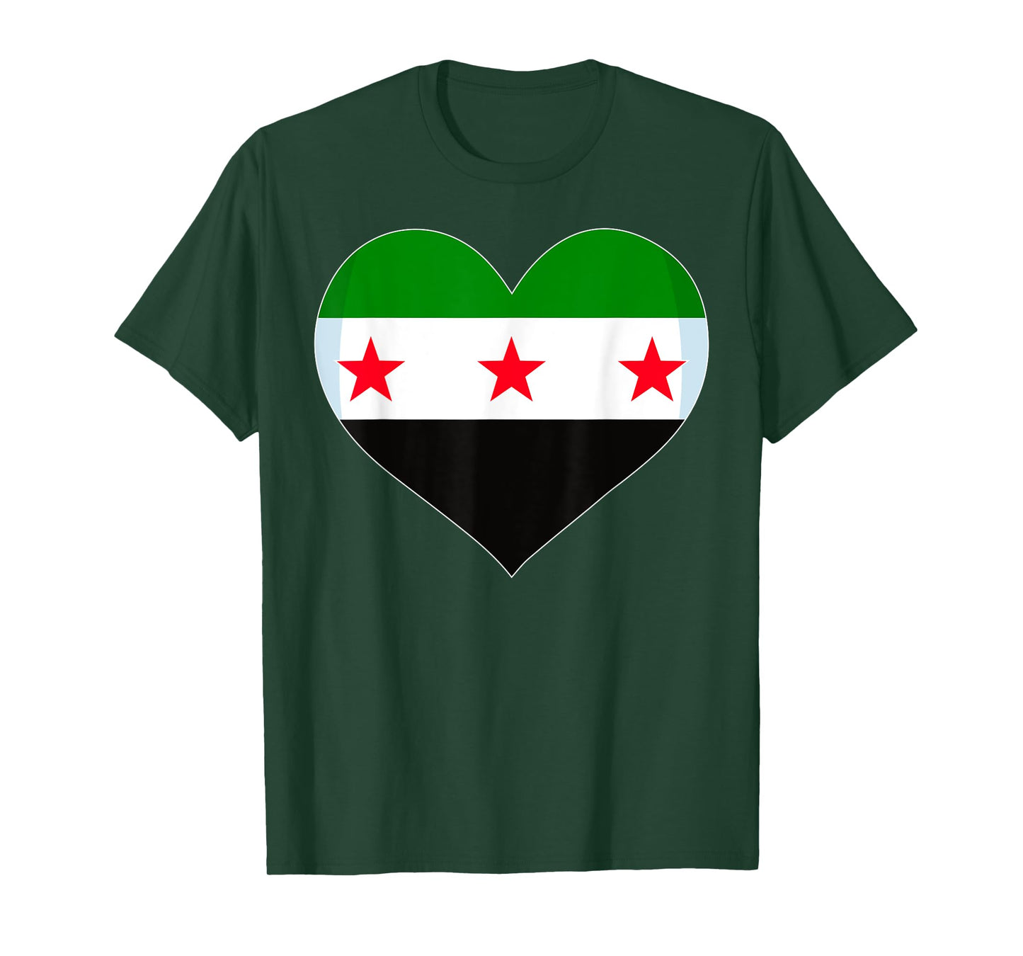 Proud Vintage Syrian Flag Free Syria Heart Love map 2025 T-Shirt