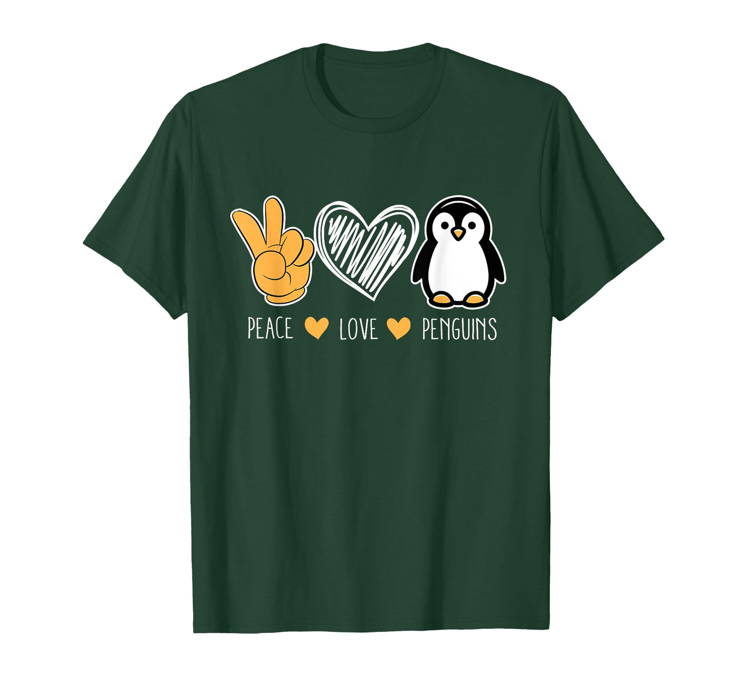 Penguin Cartoon Lovers Animals Outfit Peace Love Penguins T-Shirt