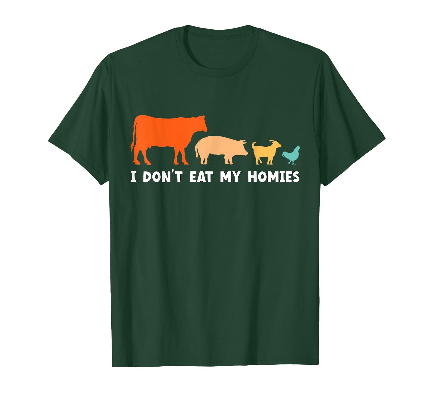 Vegan I Don't Eat My Homies Funny Vegetarian T-Shirt