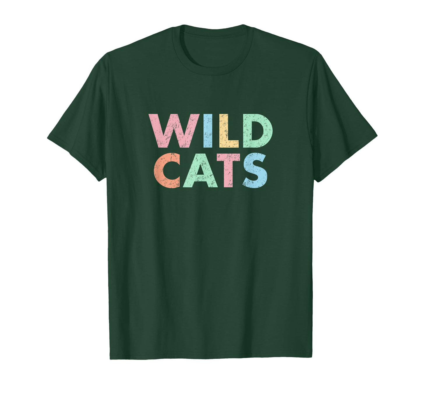 Wildcats Colorful School Sports Spirit Mascot Retro Wild Cat T-Shirt