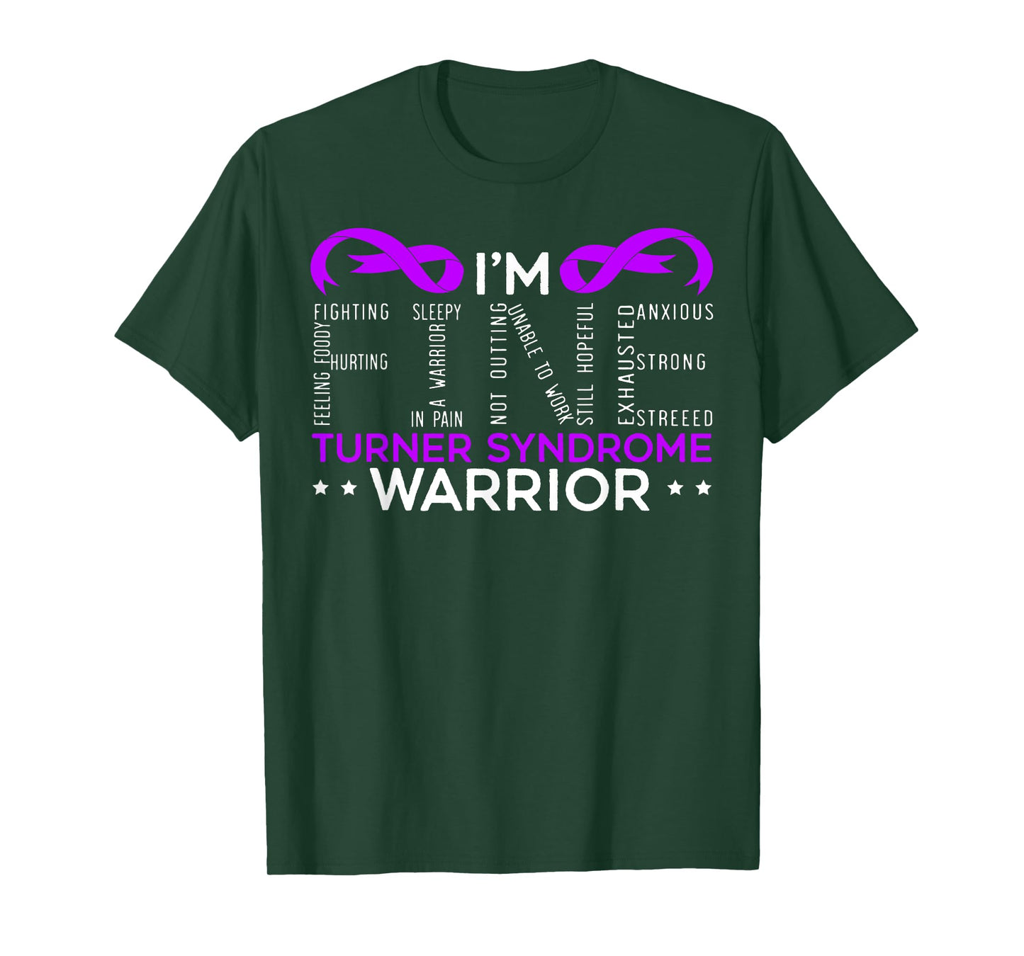 Turner Syndrome Awareness SteMi Apparel Unisex-Adults Black Cotton 65% Polyester 35% Classic Fit Collarless Crew Neck Short Sleeve Turner Syndrome Warrior Turner Syndrome Awareness T-Shirt Small
