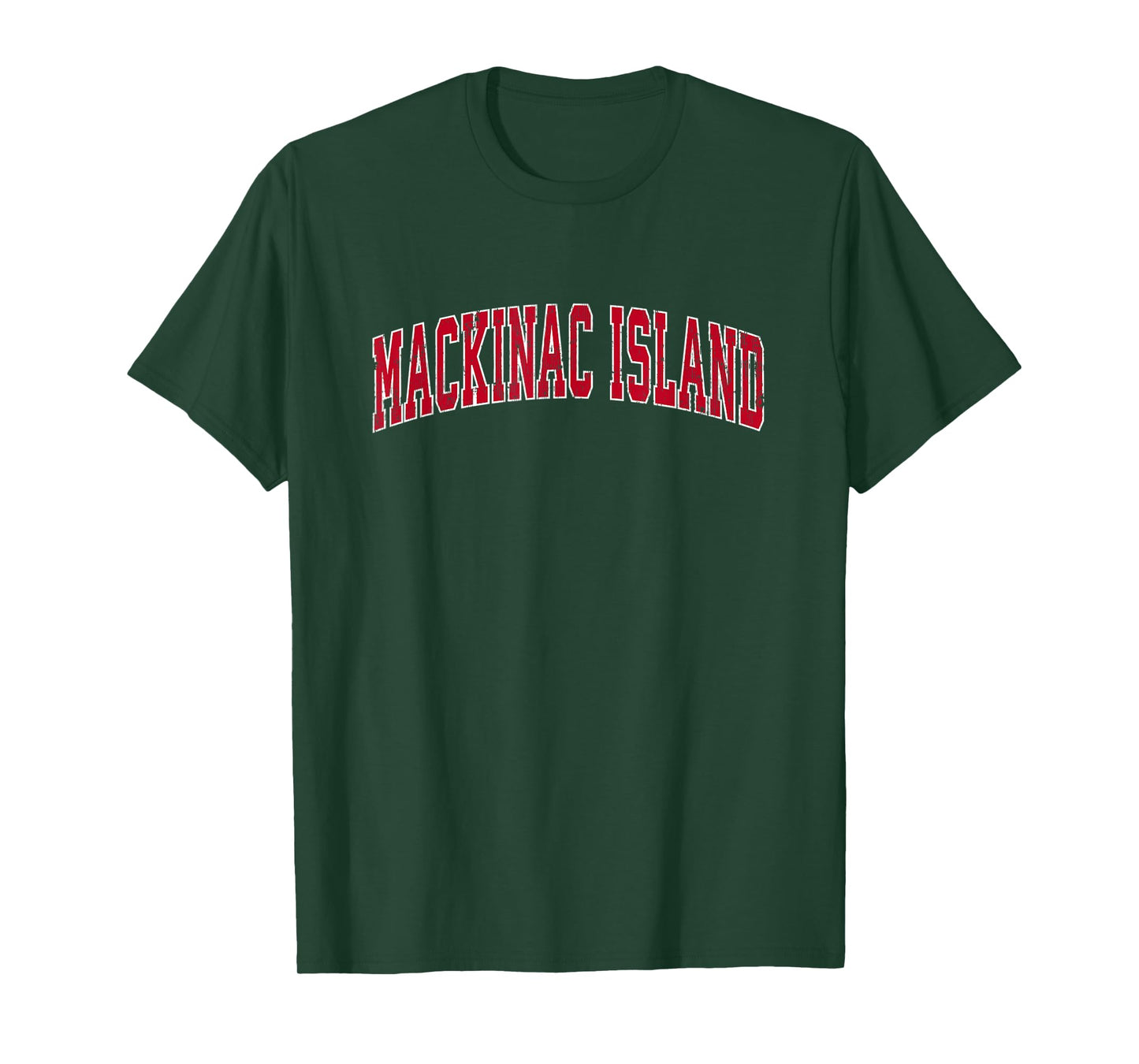 Mackinac Island Michigan MI Vintage Sports Design Red Design T-Shirt
