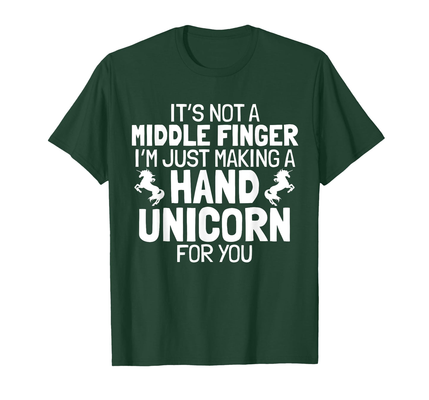 Hand Unicorn Middle Finger Funny Sarcastic Crude Humor Quote T-Shirt
