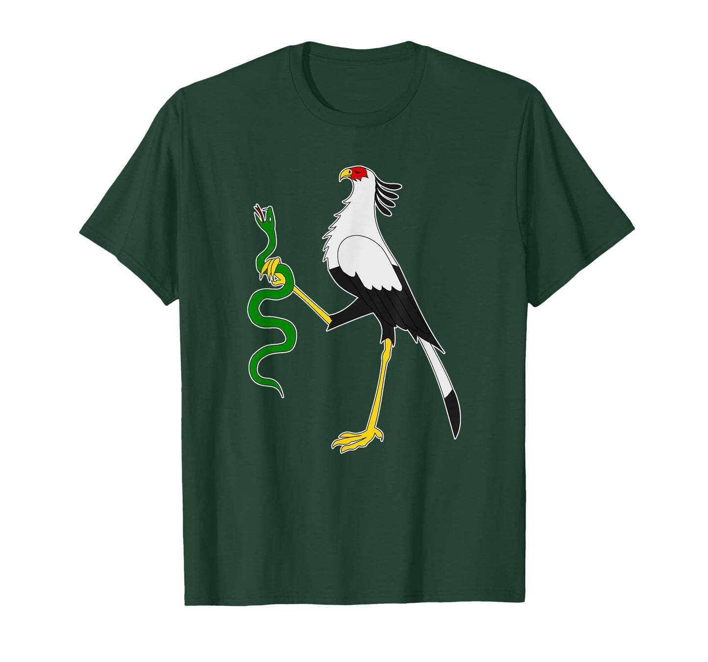 Secretary Bird Holding A Snake TShirt Gift Graphic Tee T-Shirt