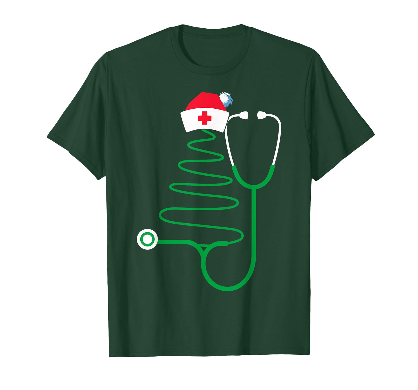 Stethoscope Christmas Tree Nurse Christmas Scrub T-Shirt