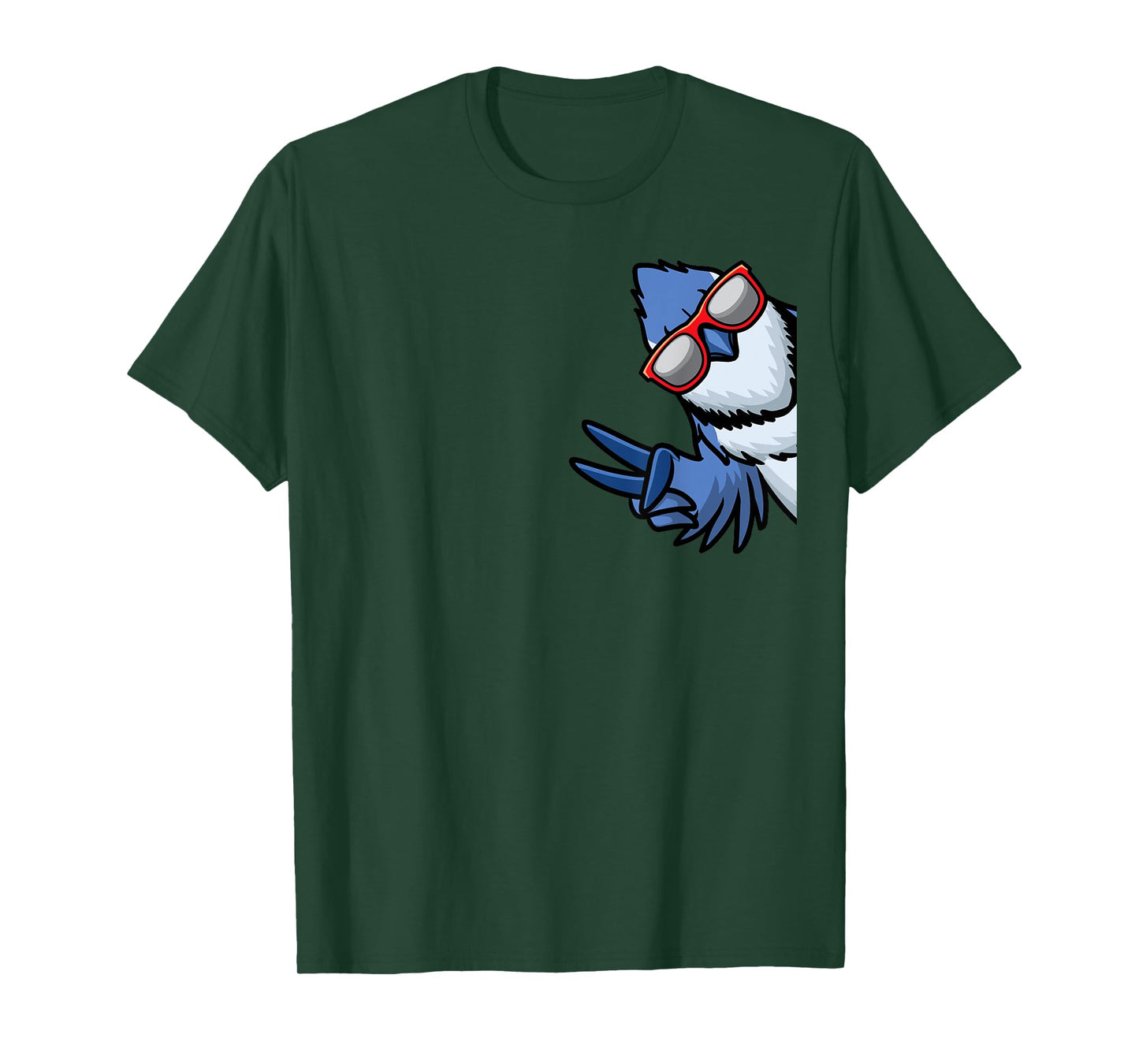 Blue Jay Bird Cyanocitta Cristata From Side With Sunglasses T-Shirt