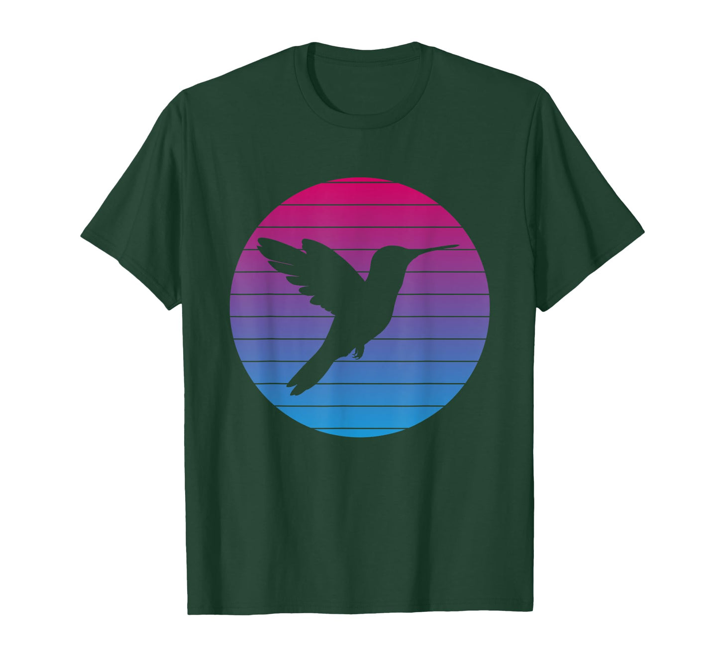 Hummingbird Bird Vintage Bird Design Vintage Sunset T-Shirt