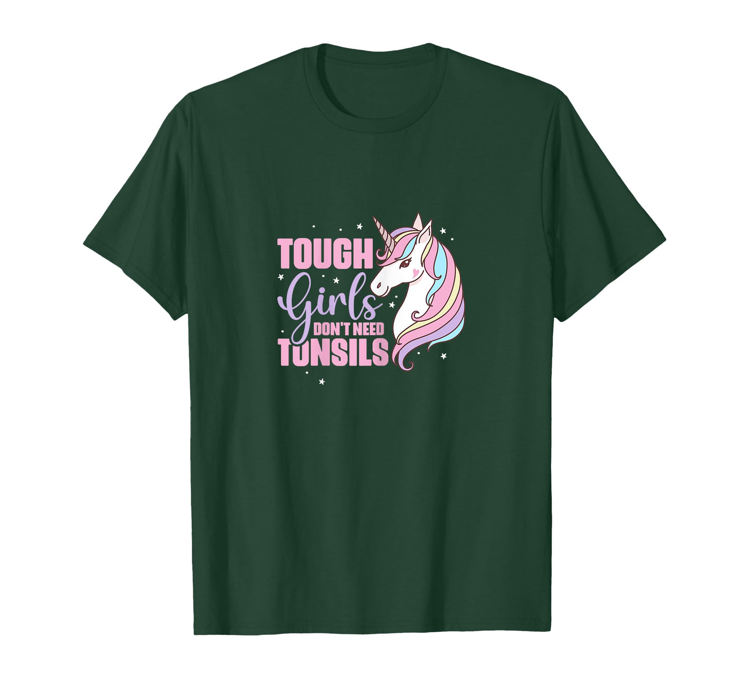 Tough Girls Dont Need Tonsils Tonsillectomy Unicorn Recovery T-Shirt